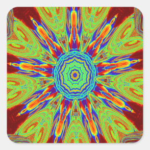 African Asian European Ethnic Pattern Quadratischer Aufkleber