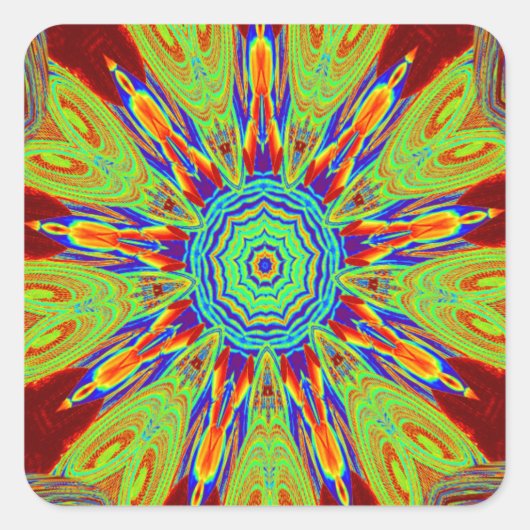 African Asian European Ethnic Pattern Quadratischer Aufkleber (Vorderseite)