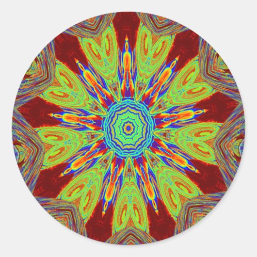 African Asian European Ethnic Pattern Runder Aufkleber (Vorderseite)