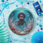 African Baby Mermaid Bubble Pappteller (Party)