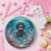 African Baby Mermaid Bubble Pappteller (Party)