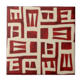 African Bakuba Map Tribal Tile Fliese (Vorderseite)