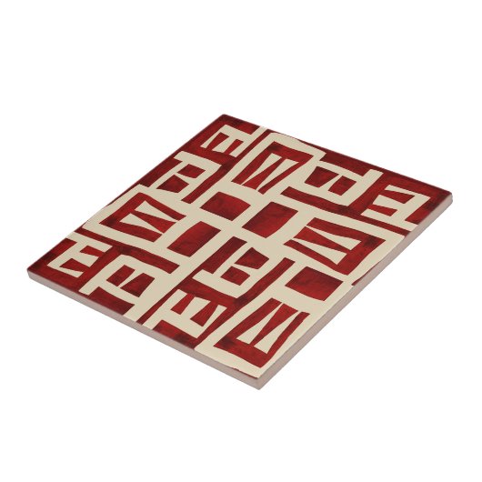 African Bakuba Map Tribal Tile Fliese (Seite)