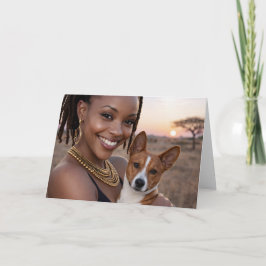 African Basenji Blank Card  Karte