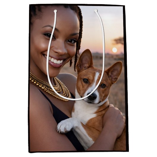 African Basenji Blank Card  Mittlere Geschenktüte (Vorderseite)