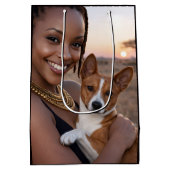African Basenji Blank Card  Mittlere Geschenktüte (Rückseite)