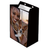 African Basenji Blank Card  Mittlere Geschenktüte (Rückseite Schrägansicht)