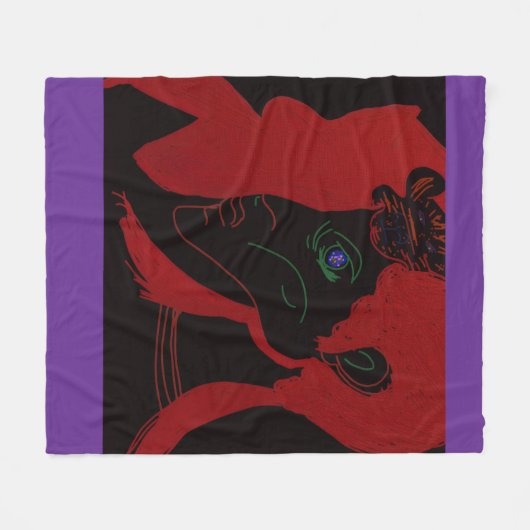 African Beastmaster Queen Fleece Blanket (Vorderseite (Horizontal))