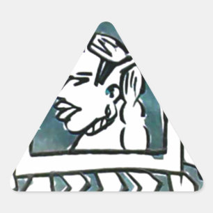 African Beauty Bongo Maasai Portrait Dreieckiger Aufkleber