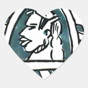 African Beauty Bongo Maasai Portrait Herz-Aufkleber