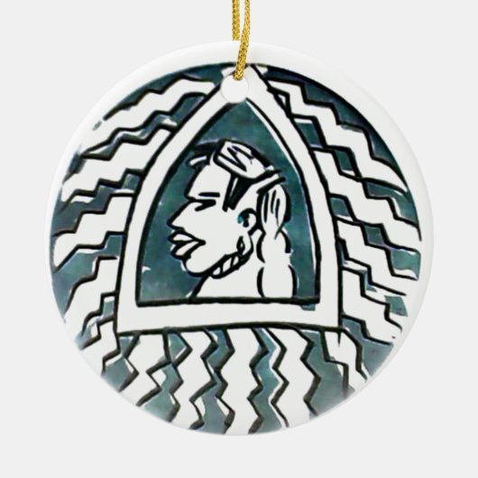 African Beauty Bongo Maasai Portrait Keramik Ornament (Vorne)