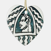 African Beauty Bongo Maasai Portrait Keramikornament (Rechts)