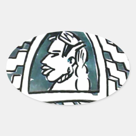 African Beauty Bongo Maasai Portrait Ovaler Aufkleber (Vorderseite)