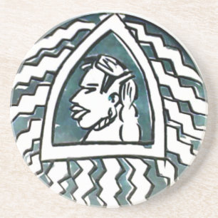 African Beauty Bongo Maasai Portrait Sandstein Untersetzer