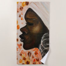 African Beauty Hübsch Woman Beach Handtuch