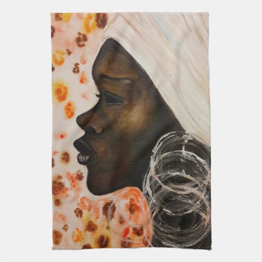 African Beauty Hübsch Woman Kitchtuch Geschirrtuch (Vertikal)