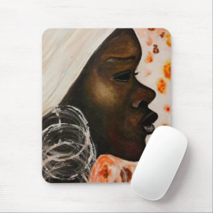 African Beauty Mouse Pad - Aquarellmalerei Mousepad