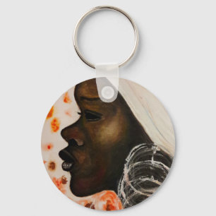 African Beauty Schlüsselanhänger Woman Face Painti