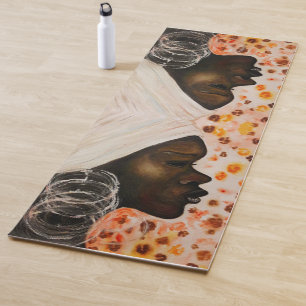 African Beauty Woman Yoga Mat - Malerei Yogamatte