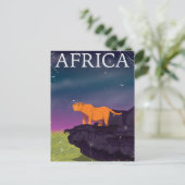 African Big Cat Vintage Poster Postkarte (Stehend Vorderseite)