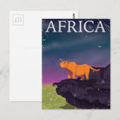 African Big Cat Vintage Poster Postkarte (Vorne/Hinten)