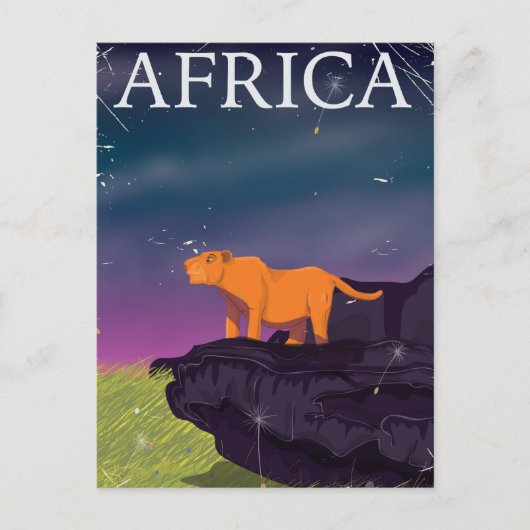 African Big Cat Vintage Poster Postkarte (Vorderseite)