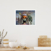 African Bird Boy - Afrozentric Watercolor Poster (Küche)