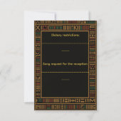 African Birthday Gold Kente RSVP Card (Rückseite)