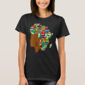 African Black Queen Map Of Africa Black History T-Shirt (Vorderseite)