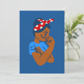 african black rosie the riveter rockabilly retro  einladung (Stehend Vorderseite)