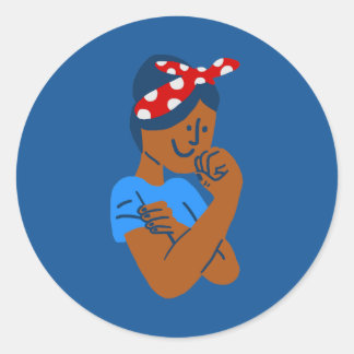 african black rosie the riveter rockabilly retro  runder aufkleber
