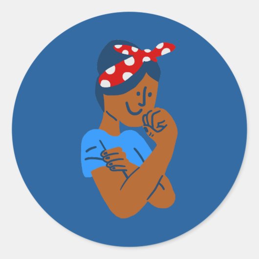 african black rosie the riveter rockabilly retro  runder aufkleber (Vorderseite)