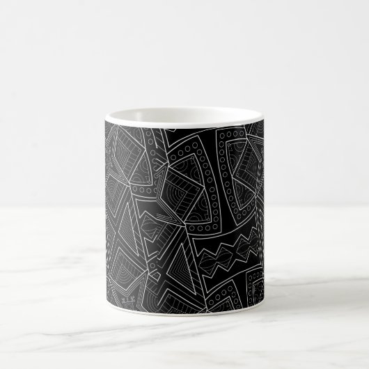African Black & White Pattern Kaffeetasse (Mittel)