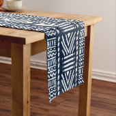 African Blue Denim Bogolan Table Runner Kurzer Tischläufer (Beispiel)