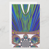African Blue Lila Decoration Art Design Print Briefpapier (Vorne/Hinten)
