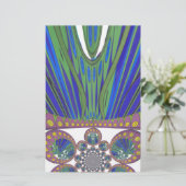 African Blue Lila Decoration Art Design Print Briefpapier (Stehend Vorderseite)