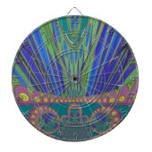 African Blue Lila Decoration Art Design Print Dartscheibe (vorne)
