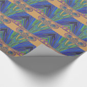 African Blue Lila Decoration Art Design Print Geschenkpapier (Ecke)