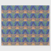 African Blue Lila Decoration Art Design Print Geschenkpapier (Flach)