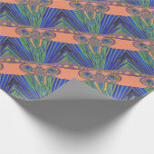 African Blue Lila Decoration Art Design Print Geschenkpapier (Ecke)