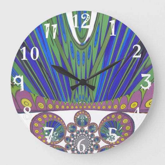 African Blue Lila Decoration Art Design Print Große Wanduhr (Vorderseite)