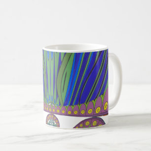 African Blue Lila Decoration Art Design Print Kaffeetasse
