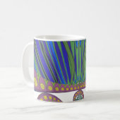 African Blue Lila Decoration Art Design Print Kaffeetasse (Vorderseite Links)