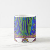 African Blue Lila Decoration Art Design Print Kaffeetasse (Mittel)