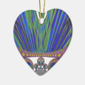 African Blue Lila Decoration Art Design Print Keramik Ornament (Links)