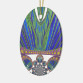 African Blue Lila Decoration Art Design Print Keramikornament (Links)