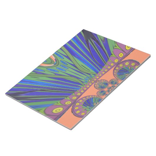 African Blue Lila Decoration Art Design Print Notizblock (angewinkelt)