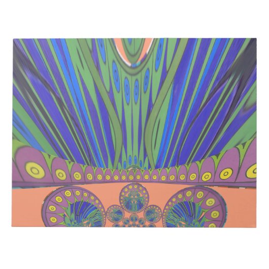 African Blue Lila Decoration Art Design Print Notizblock (Vorderseite)