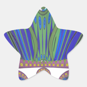 African Blue Lila Decoration Art Design Print Stern-Aufkleber