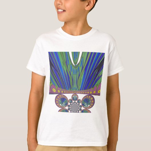 African Blue Lila Decoration Art Design Print T-Shirt (Vorderseite)